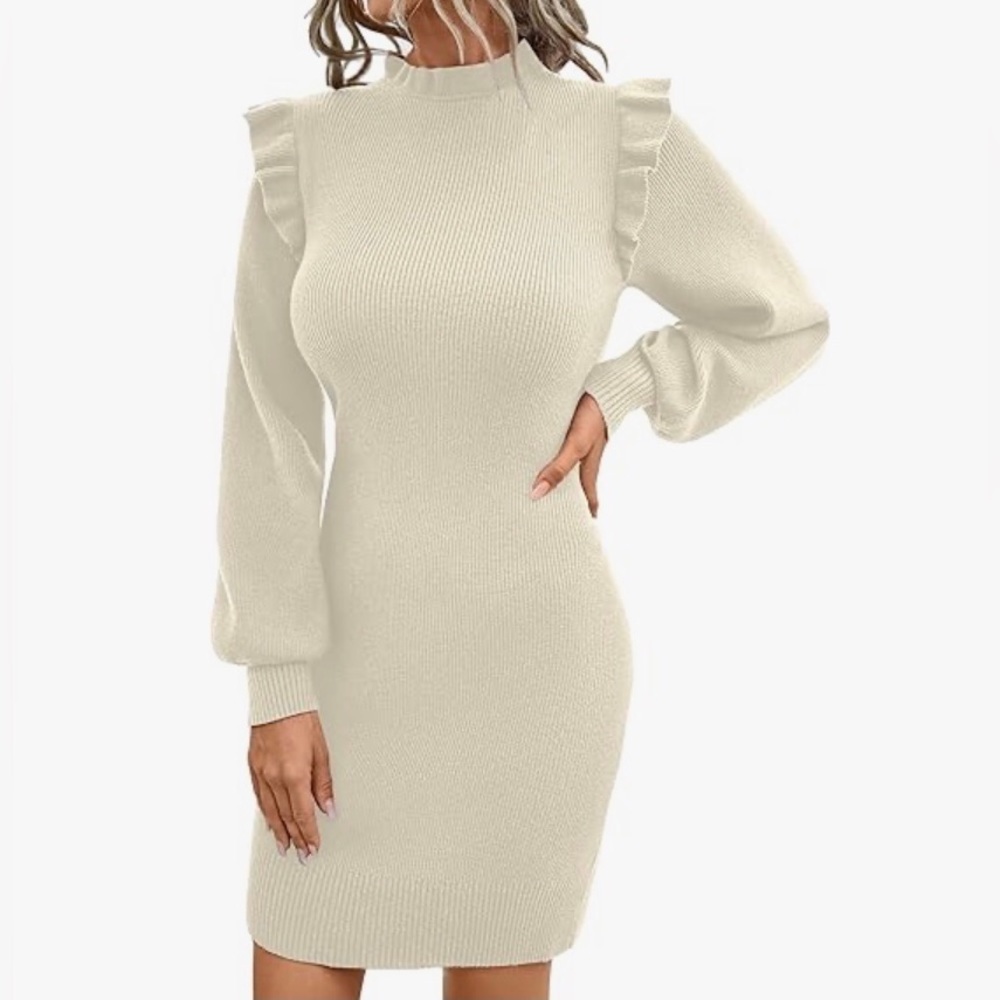 Sweater Dress Cream Size L - Picture 3 of 11
